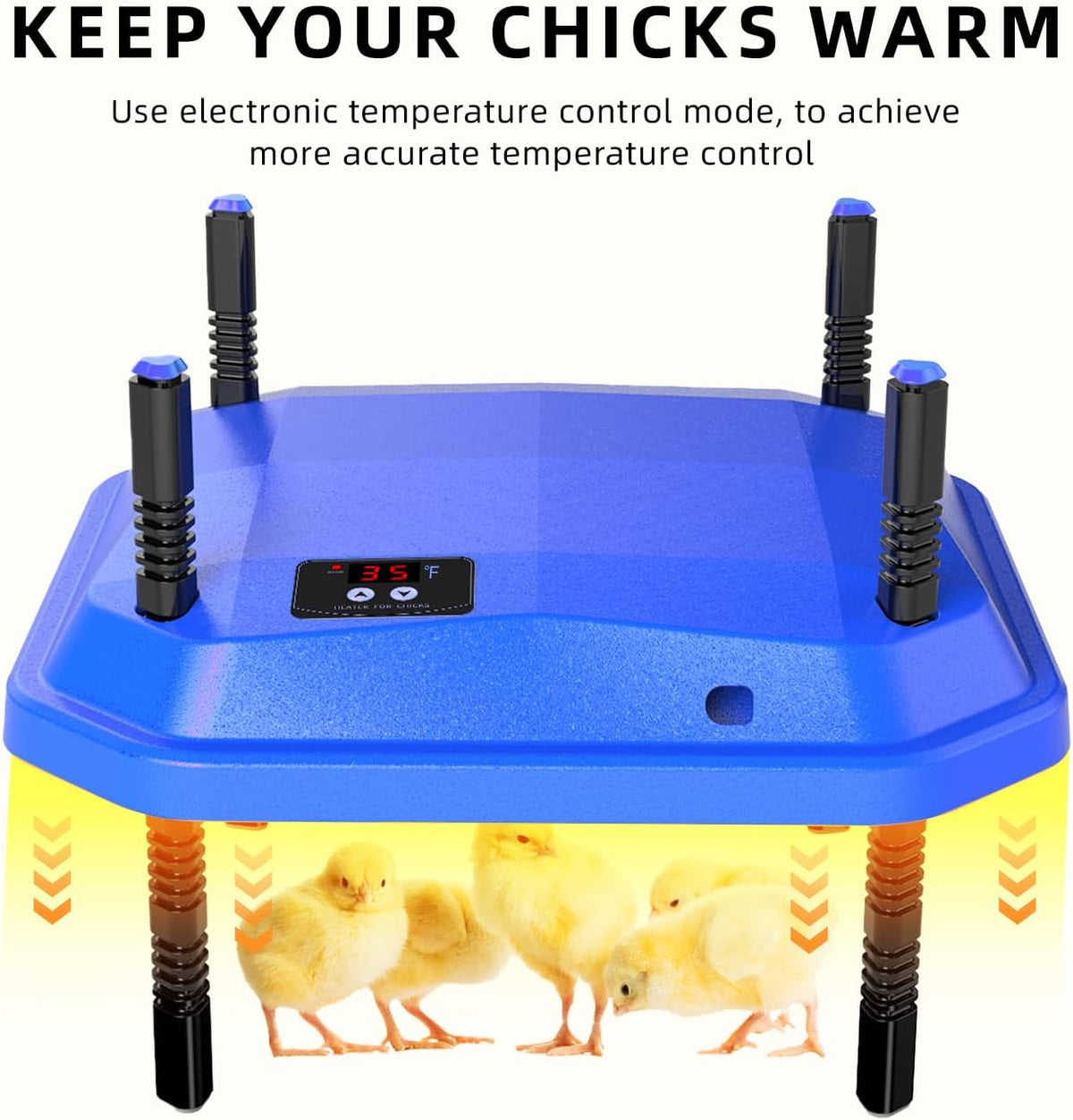 Chick Brooder Heating Plate, Brooder Heater for Chicks, Adjustable Temperature Height Adjustable Brooding Heater