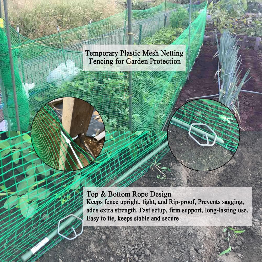 Deer Fence Netting 5x100 FT, Heavy Duty Plastic Mesh Fencing Roll