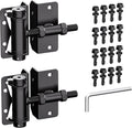 Heavy Duty Self Closing Gate Hinges for Metal/Vinyl/PVC/Wood Fence,90 Degree Narrow Wood Door Hinges with Adjustable