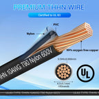 THHN Wire 10 Gauge 16.4FT, UL83 THWN-2 10 AWG Copper Wire (Black)