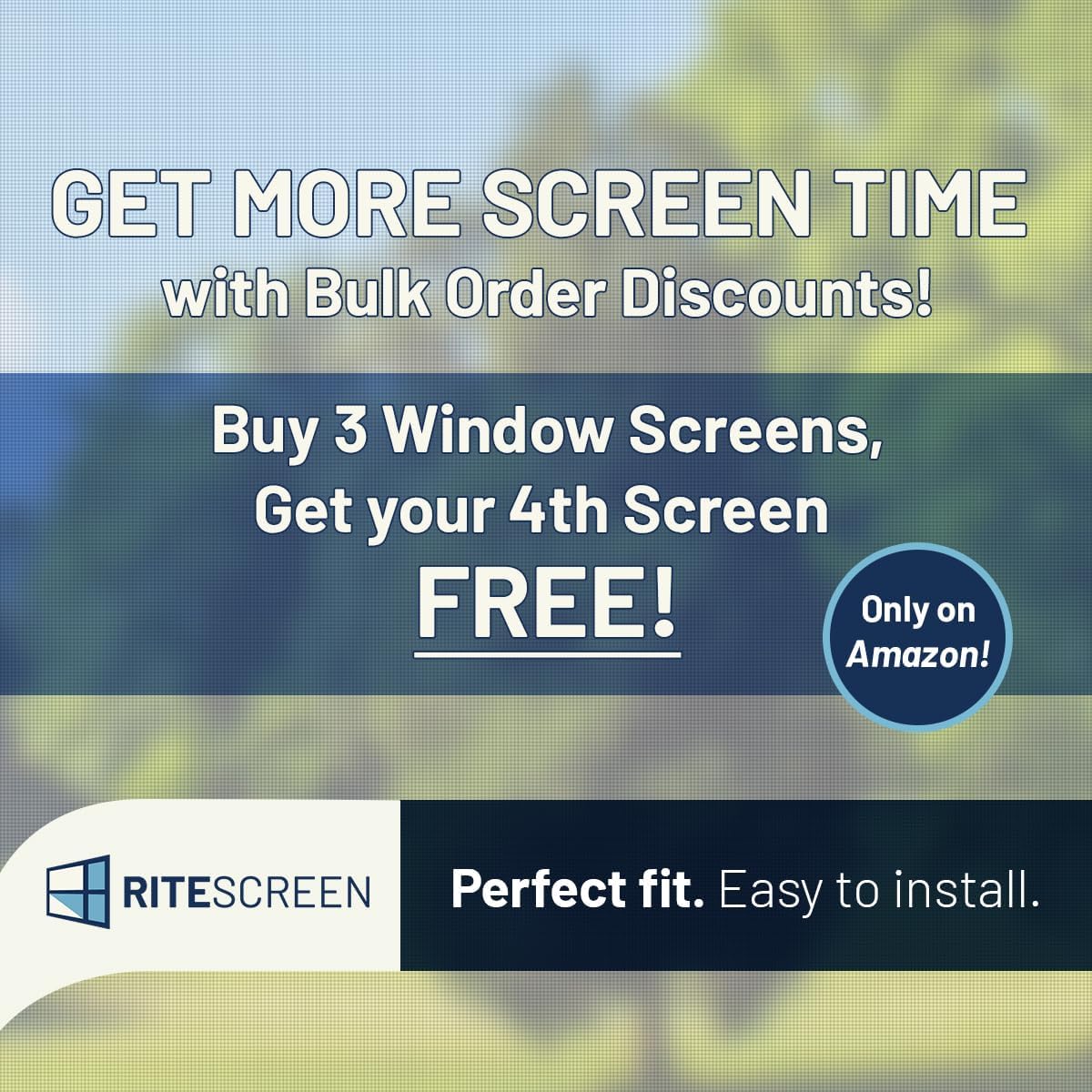 Custom Double Hung Window Screen (DH2) for Window Screen Replacement (Top Sash Moving). Equipped with Leaf Springs to
