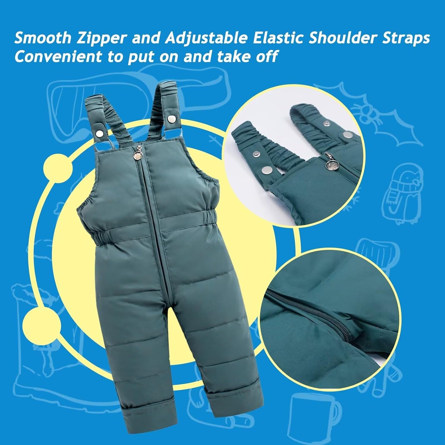 Toddler Snow Suits Boys Girls Hooded Down Jacket & Ski Bib Pants Set Baby Snowsuit Coat Infant Winter Jumpsuit 18M-4T