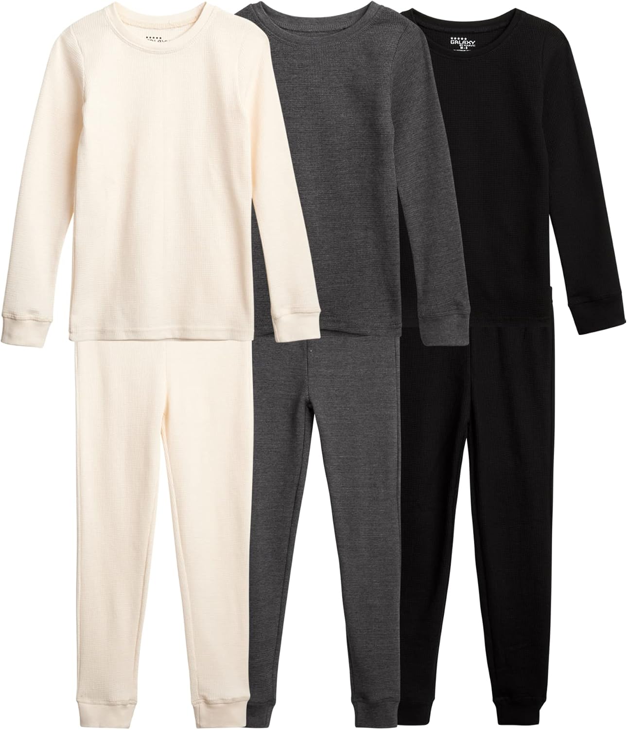 Boys Thermal Underwear Set - 6 Piece Waffle Knit Set Thermal Base Layer Long Johns Top and Bottom (2T-16)