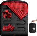 Double Sleeping Bag for Adults with 2 Pillows, Big&Tall XL Queen Size Sleeping Bag for 2 Person, Waterproof 2 Person