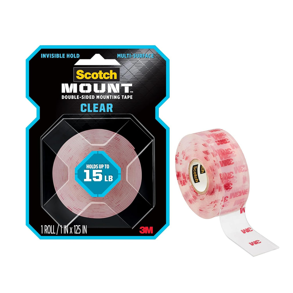 Mount Clear Double-Sided Mounting Tape, Clear, 1 Roll
