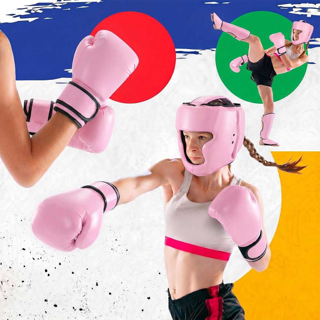 5 Pcs Boxing Guards Set for Kids with Sparring Headgear