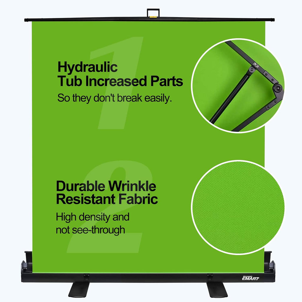 Green Screen, 58x74in Collapsible Chroma Key Panel for Backdrop | Portable & Retractable Wrinkle-Resistant Backdrop