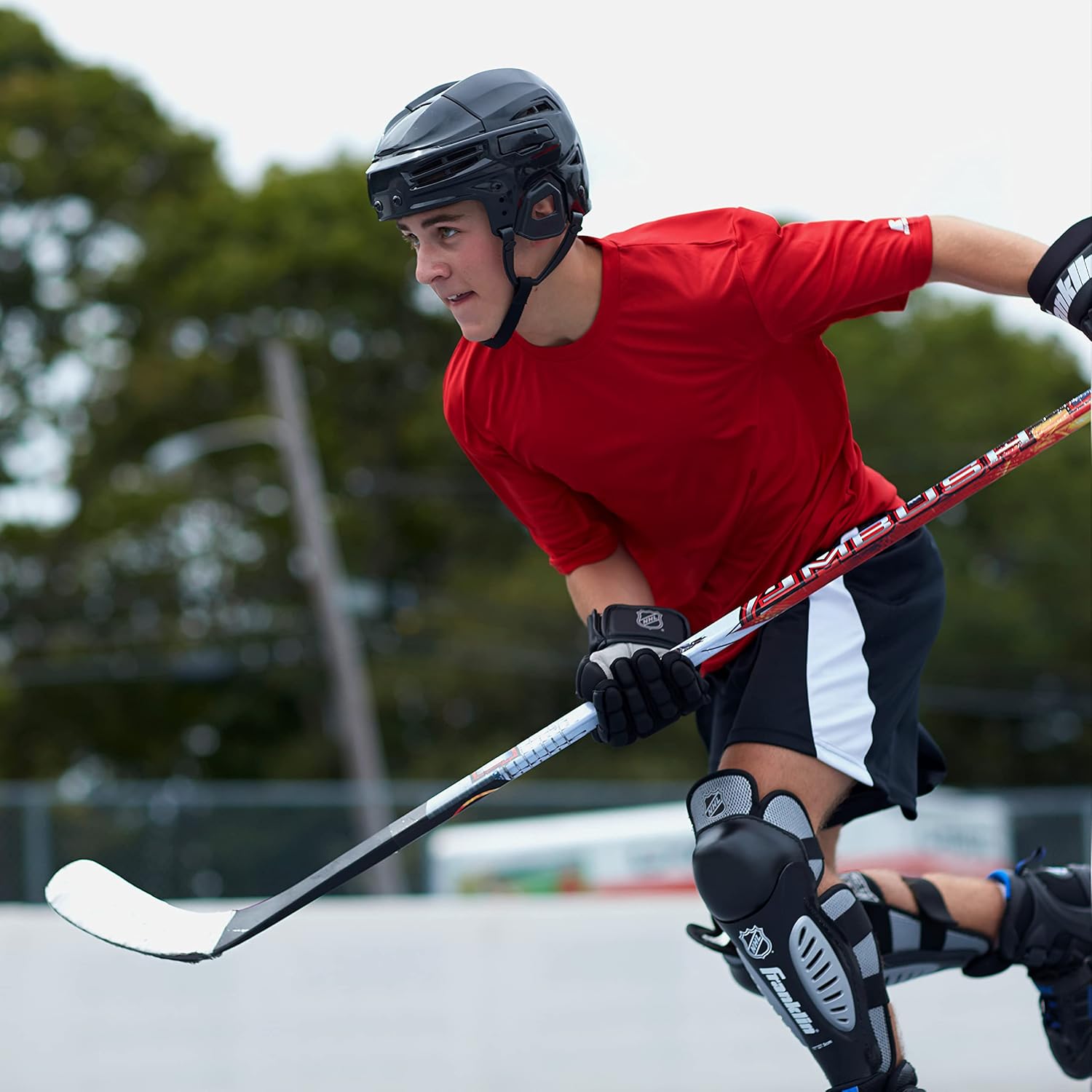 Street Hockey Sticks - Ambush Junior Street Hockey Stick - Wood and Fiberglass Shaft - ABS Blade - One Piece Stick