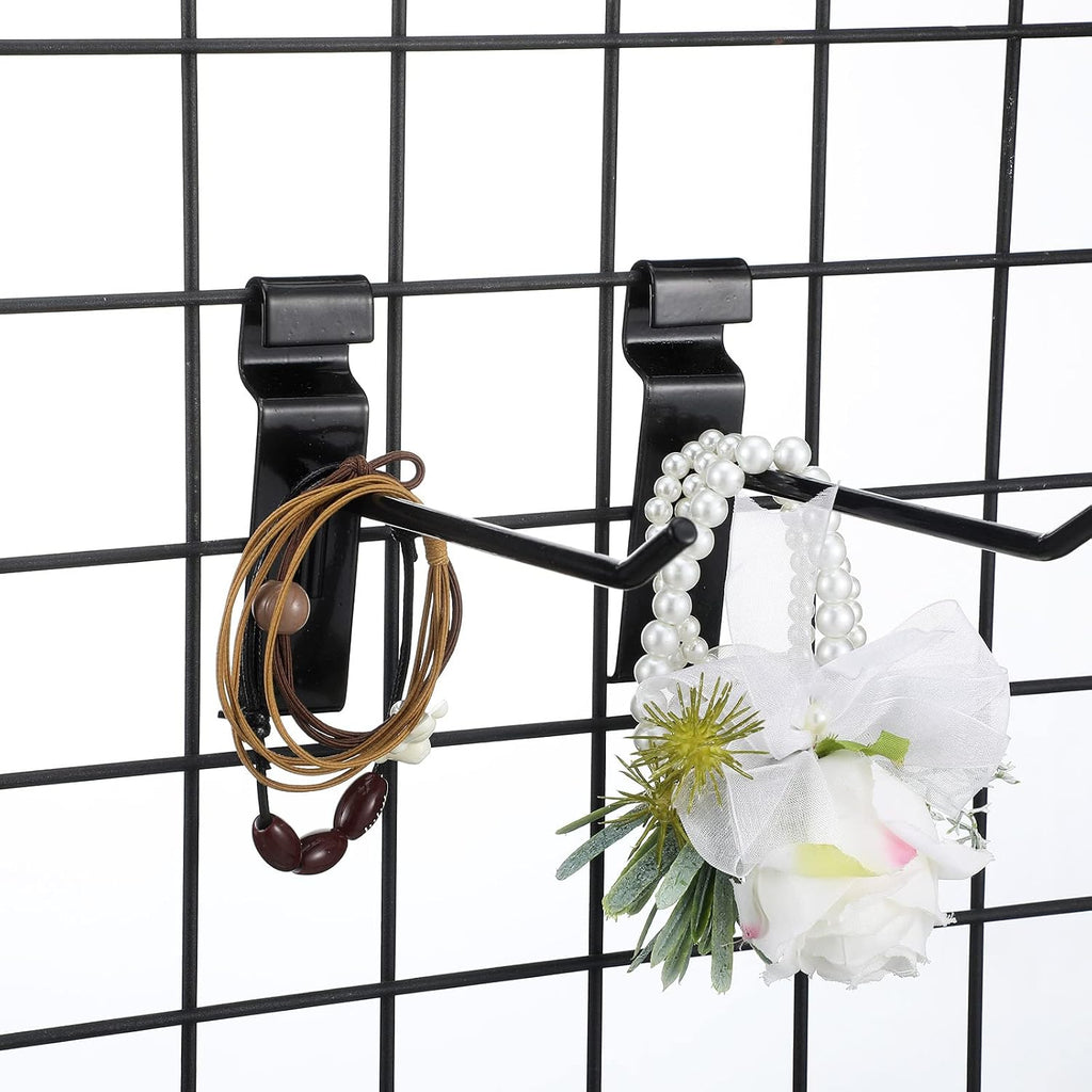 Gridwall Peg Hooks Black Grid Wall Panels Display Hooks Hangers Wire Display Rack Grid Wall Accessories for Retail