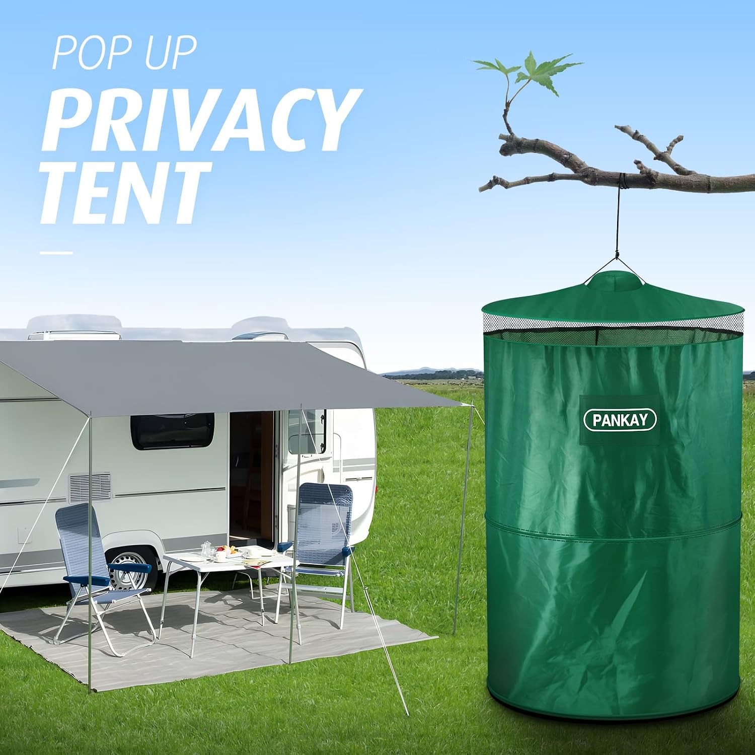 Pop Up Privacy Tent, Portable Outdoor Camping Bathroom Toilet Tent, Collapsible Shelter for Camping & Emergency –