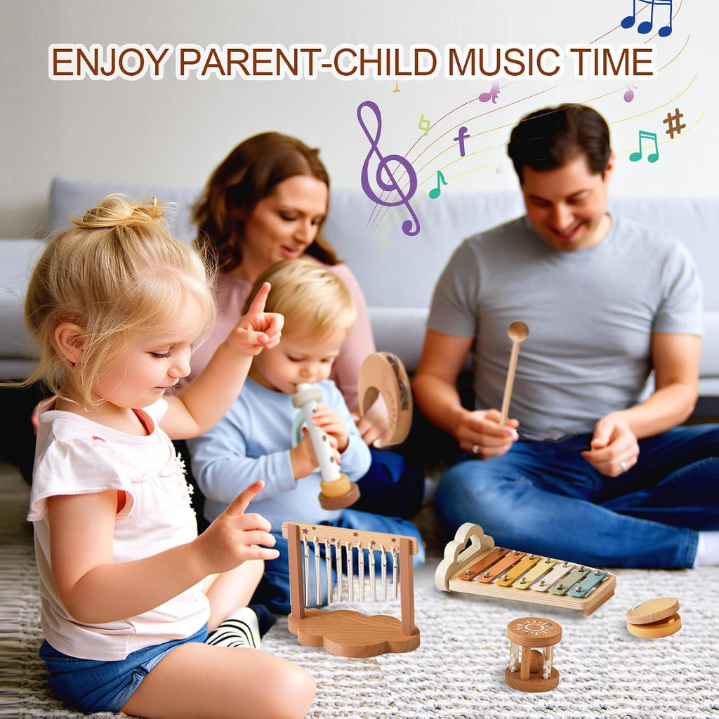Baby Montessori Musical Instruments,Wooden Percussion Xylophone Musical Toys for Toddlers,Sensory Toys for Kids