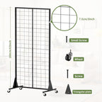 1-Pack Grid Wall Panels, 2' X 5.5' Ft Gridwall Panel Display Stand, Heavy Movable Floorstanding Detachable Gird Wall