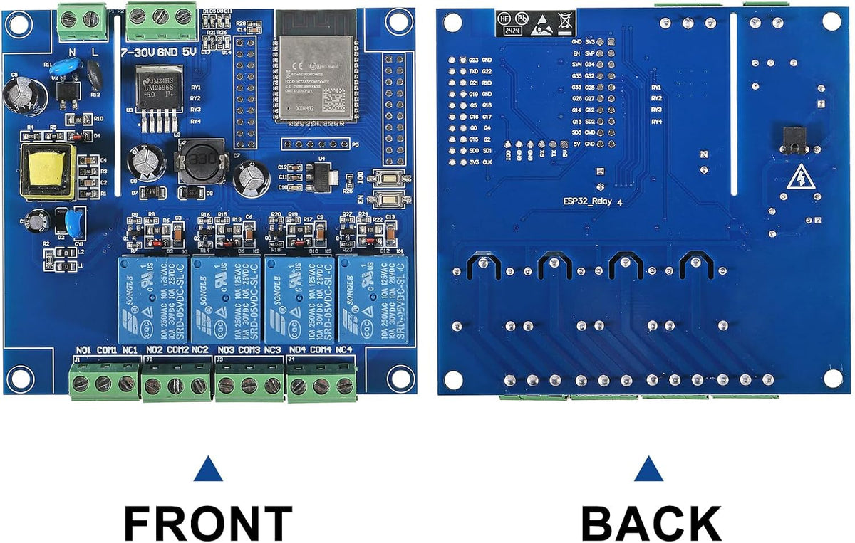 ESP32 WiFi 4 Channel Relay Module ESP32-32E 4 Channel Development Board AC/DC Power Supply Switch Controller Board for Arduino Smart Home Wireless Control