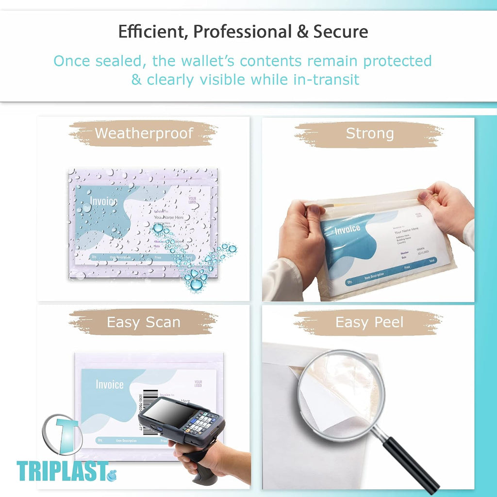 200 x A6 Plain Document Enclosed Wallet (158 x 110 mm) | Peel & Seal Clear Plastic Envelopes/Sleeves/Pockets/Wallets
