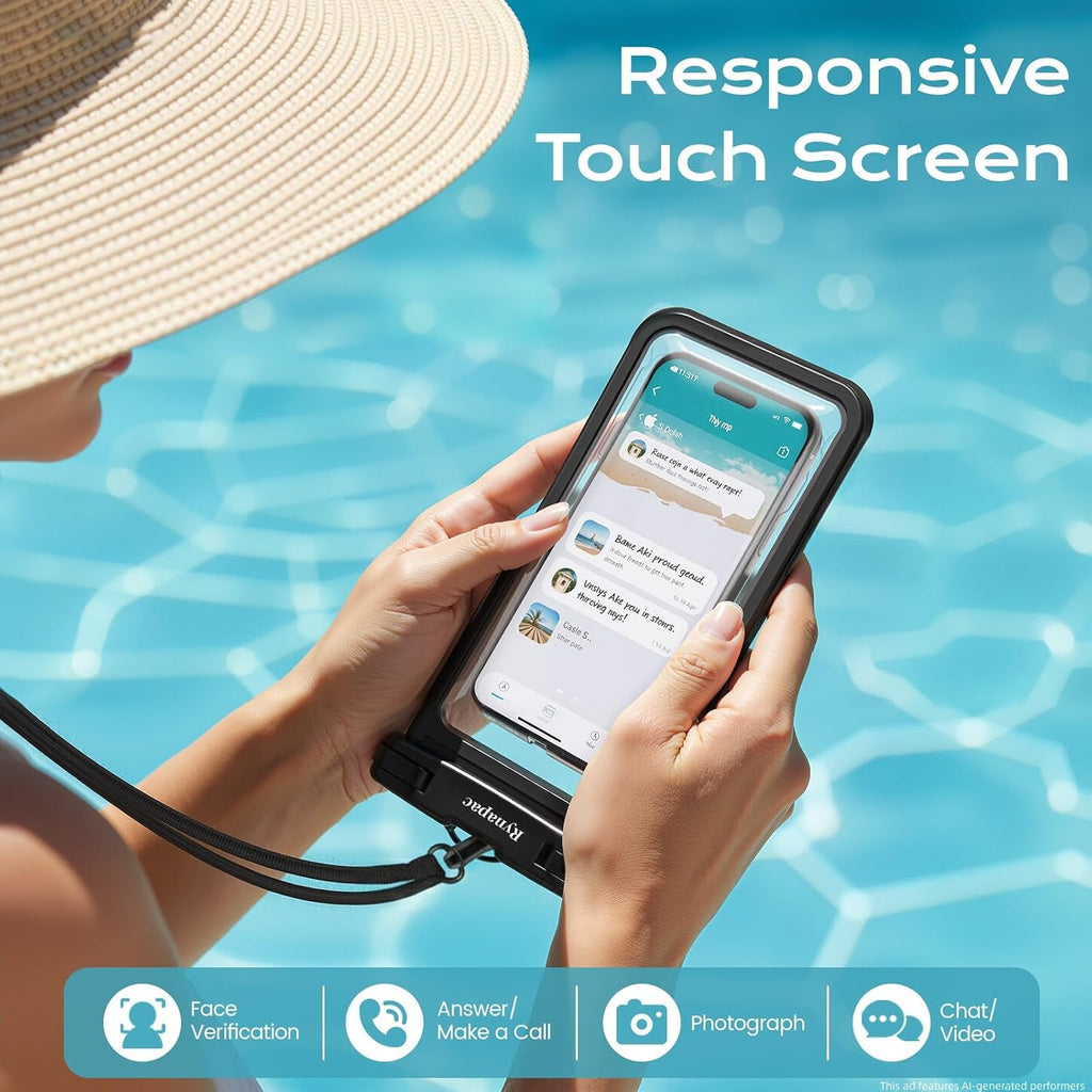 Waterproof Phone Pouch [Up to 8.5"] - 2 Pack, IPX8 Waterproof Phone Case with Lanyard for iPhone 17 16 15 Pro Max