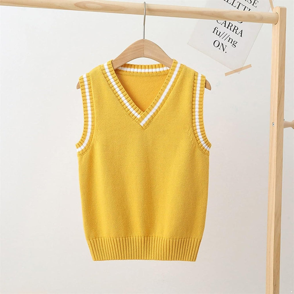Boys Sweater VES - Kids V Neck Sweater Vest Sleeveless Classic Pullover Knit Tops Clothes School Uniform for Girls