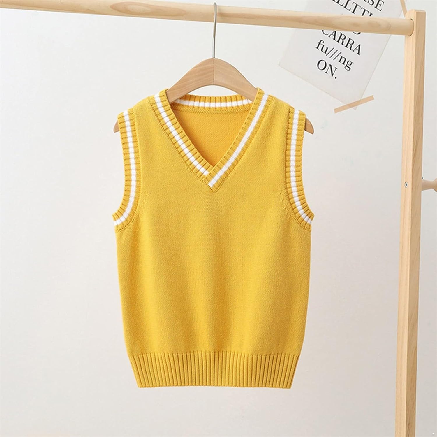Boys Sweater VES - Kids V Neck Sweater Vest Sleeveless Classic Pullover Knit Tops Clothes School Uniform for Girls
