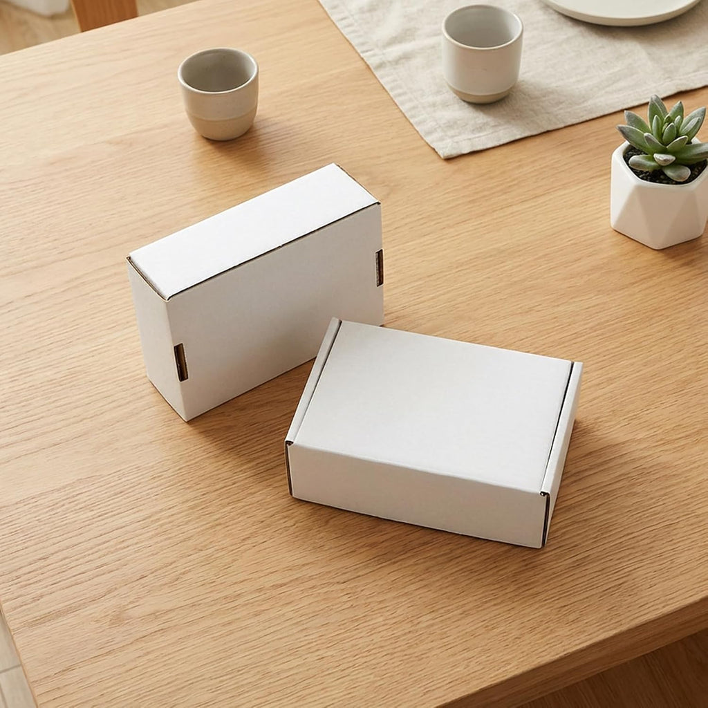 6x4x2 Shipping Boxes Set of 30, White Corrugated Cardboard Mailer Box for Packing Small Business