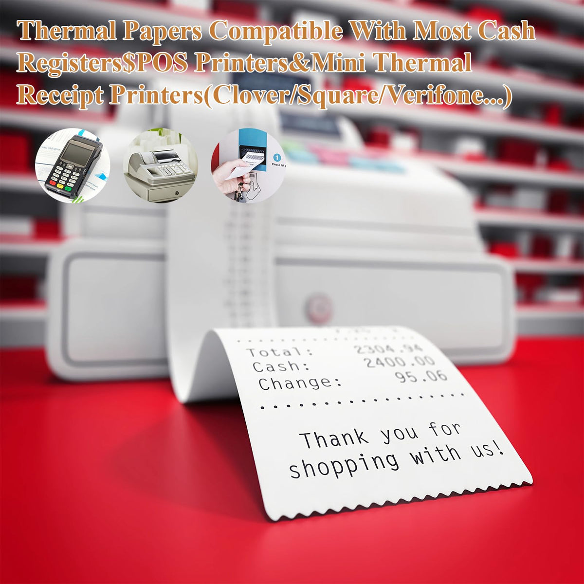 2 1/4" X 50' Thermal Paper Receipt Rolls