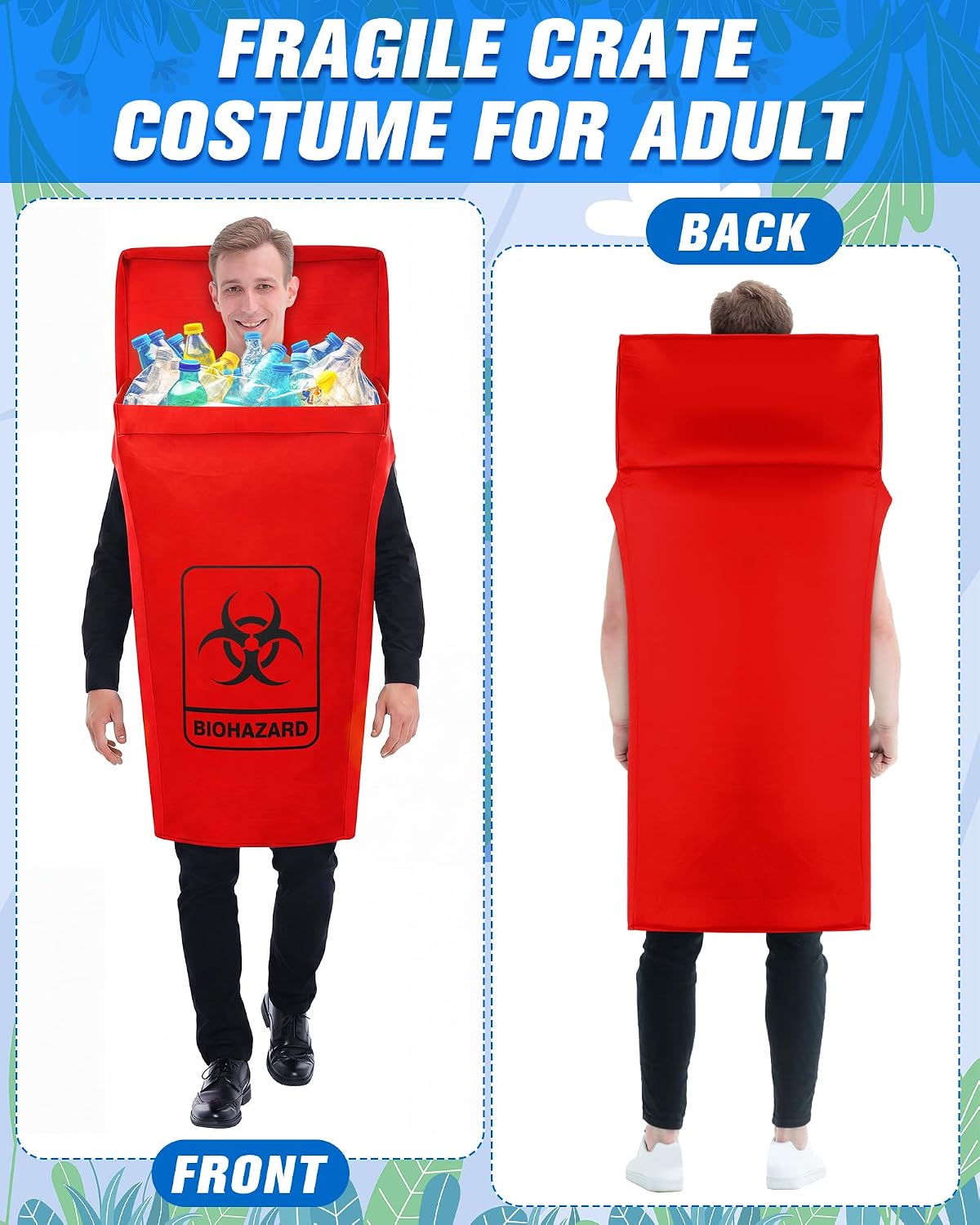 Halloween Trash Can Costume for Men Women | Garbage Can Dumpster Costume for Adult One Size Dress up Party Cosplay