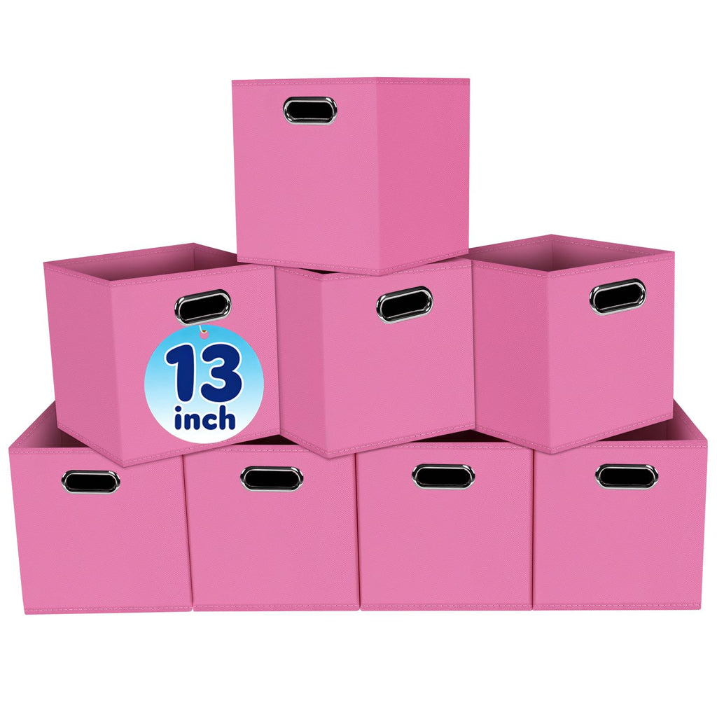 Fabric Cubby Storage Bins,13x13x13 Inches,Cube Organizer Bin Foldable Storage Boxes with Dual Handles Fabric
