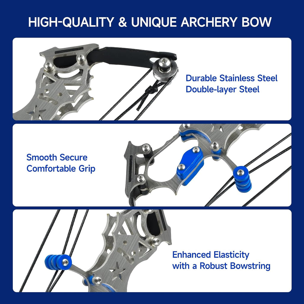 Mini Compound Bow and Arrow Set for Age 14+, Cool Gadget for Man & Women, Archery Hunting Bow for Target Shooting