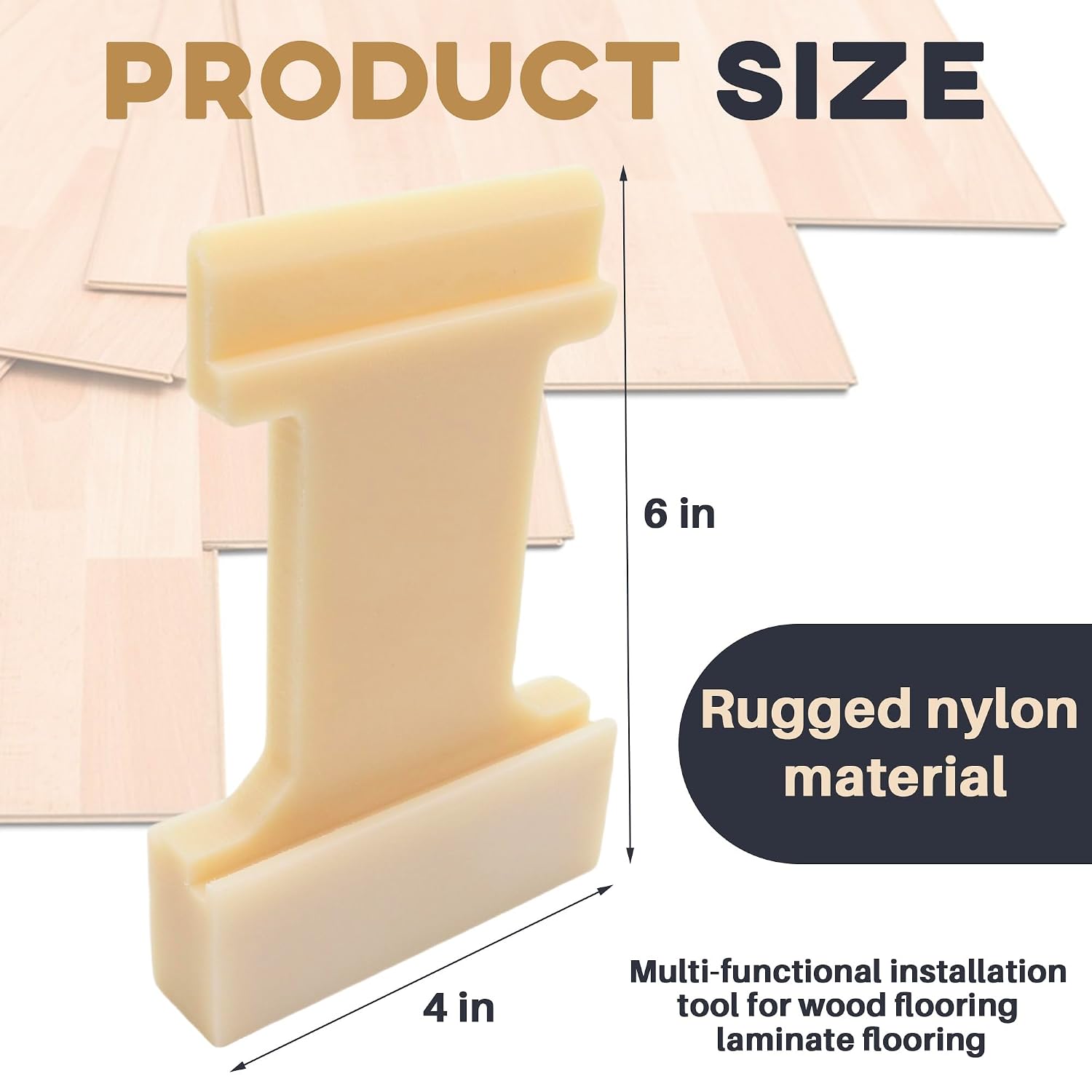 4-in-1 Laminate Flooring Tools - Nylon Tapping Block Kit for Laminate Plank and Wood Flooring Installation, Inclined