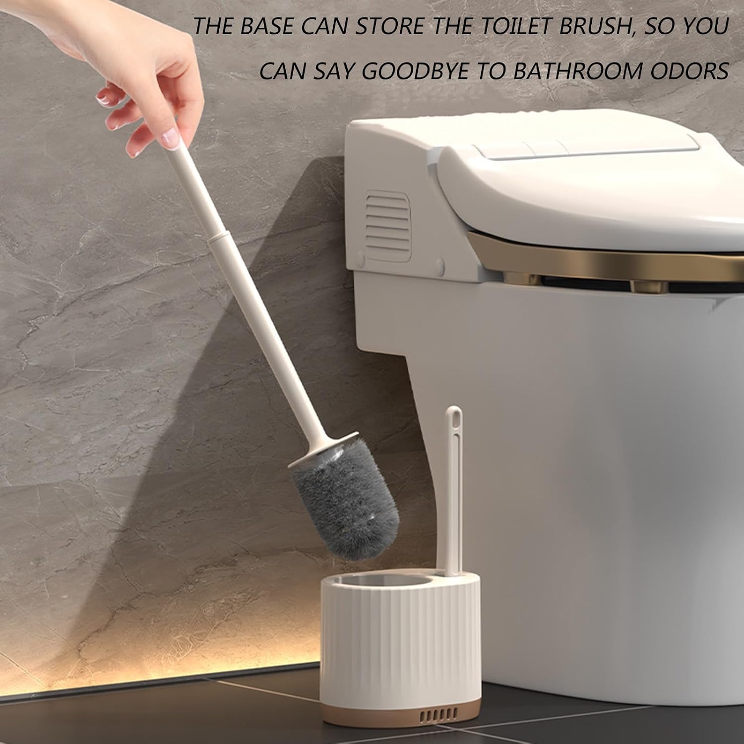 2 in 1 Toilet Bowl Brush Plunger Set,Toilet Brush and Holder Set Toilet Bowl Brush with Tweezers Long