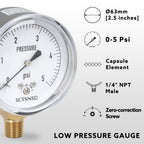 SCTSNSR 0 to 5 Psi Low Pressure Gauge, Capsule Measurement System