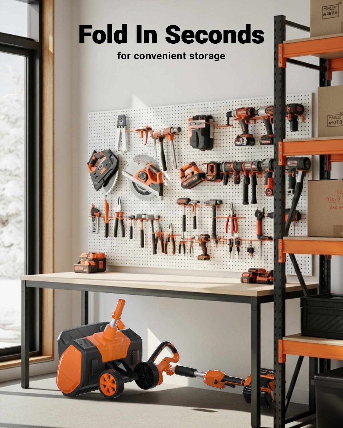 Electric Snow Shovel Cordless, 48V | 17.2-Inch Brushless Snow Shovel Battery Powered, Cordless Snow Blower with