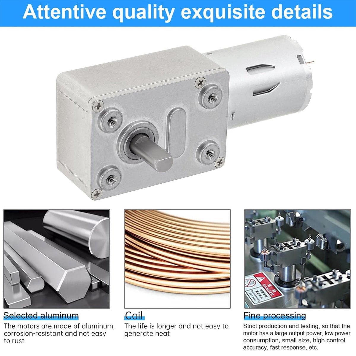 Worm Gear Motor DC 12V 10RPM Electric High Torque Rotation Motor