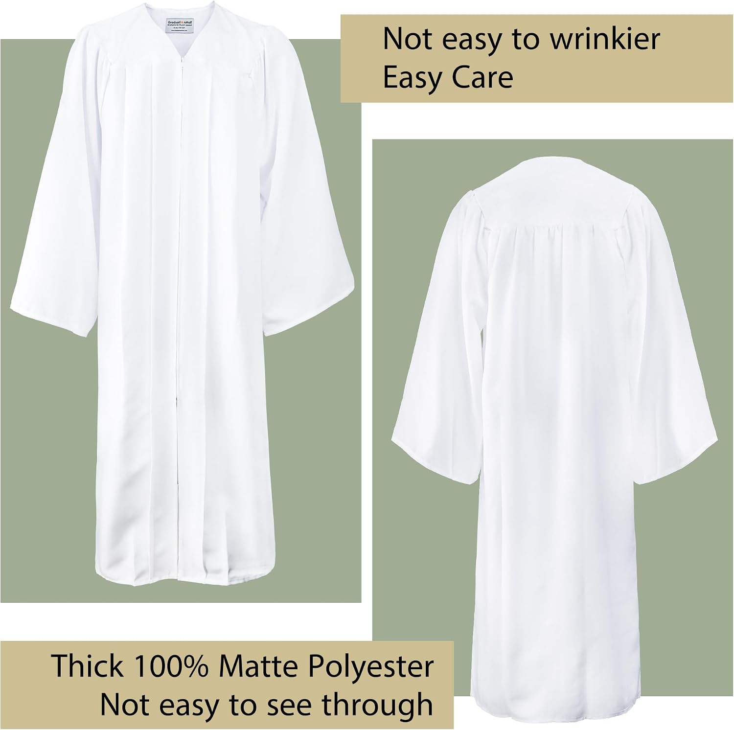 Adults Baptism Robes for Choir Church Judge Graduation Gown Confirmation Officiant Pastor Costume