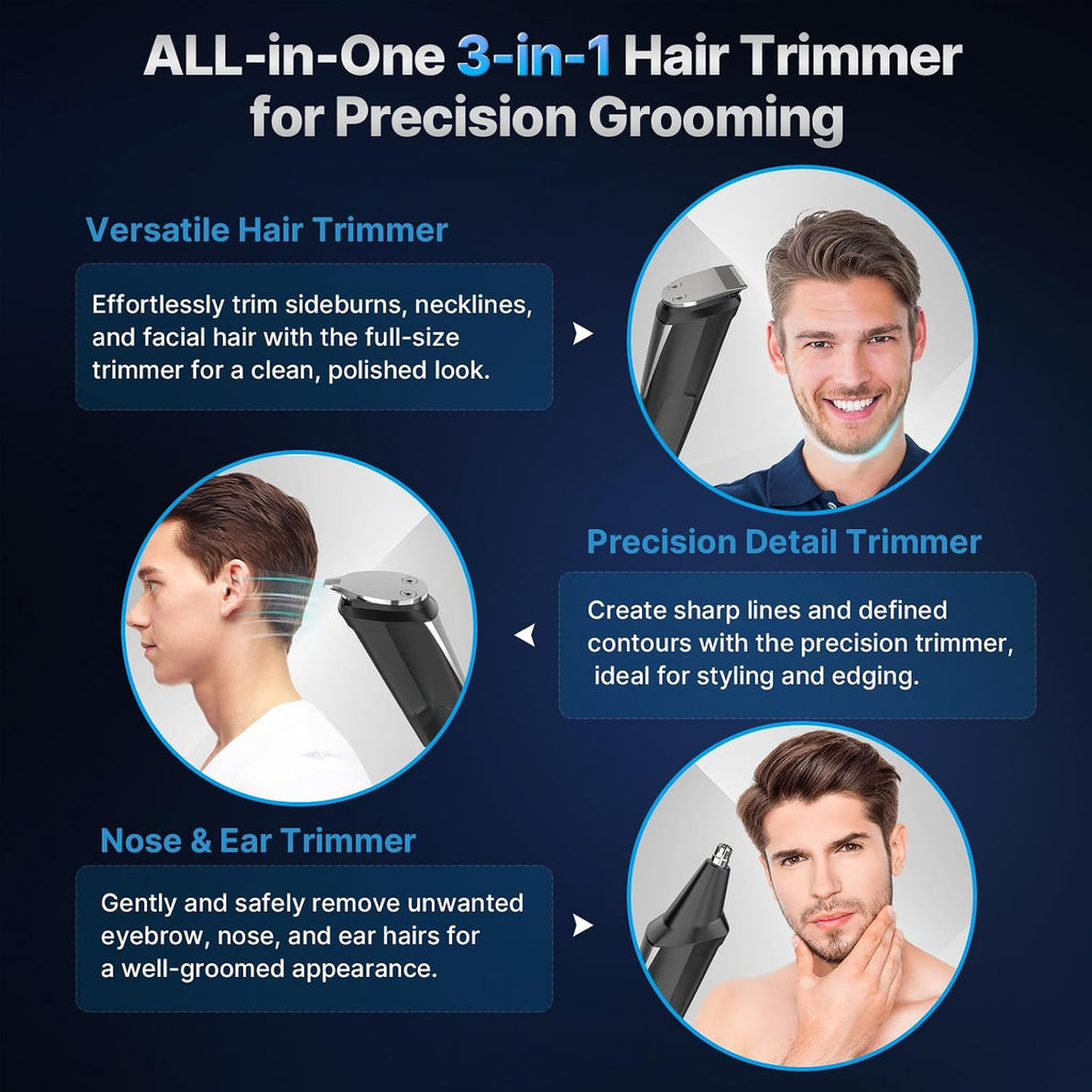 Beard Trimmer Hair Clippers for Men All-in-One Self-Sharpening Electric Men's Cordless Rechargeable Mustache Grooming