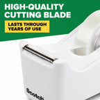 Desktop Tape Dispenser, White, 4 Pack