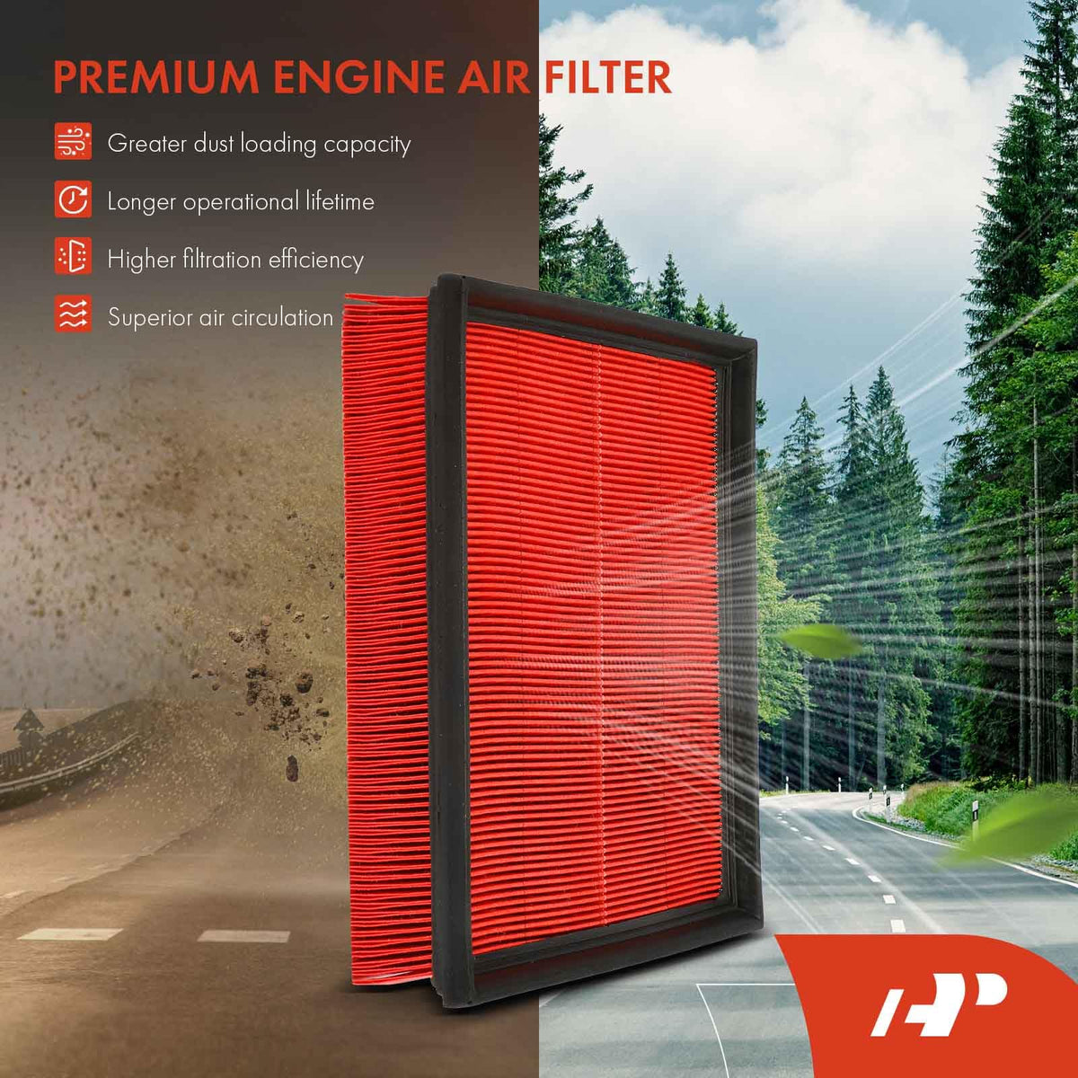 A-Premium 2-PC Pre-oiled Engine Air Filter Compatible with Chevrolet