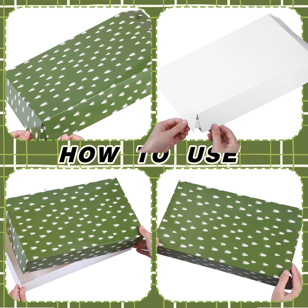 24 Pcs Christmas Gift Boxes with Lids Neutral Plaid 7 Designs