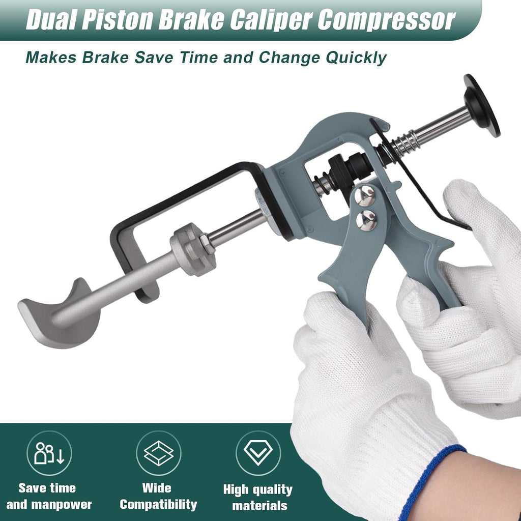 Dual Piston Brake Caliper Compressor, Heavy Duty Brake Caliper Tool, Premium Brake Pad Spreader Caliper Reset Tool