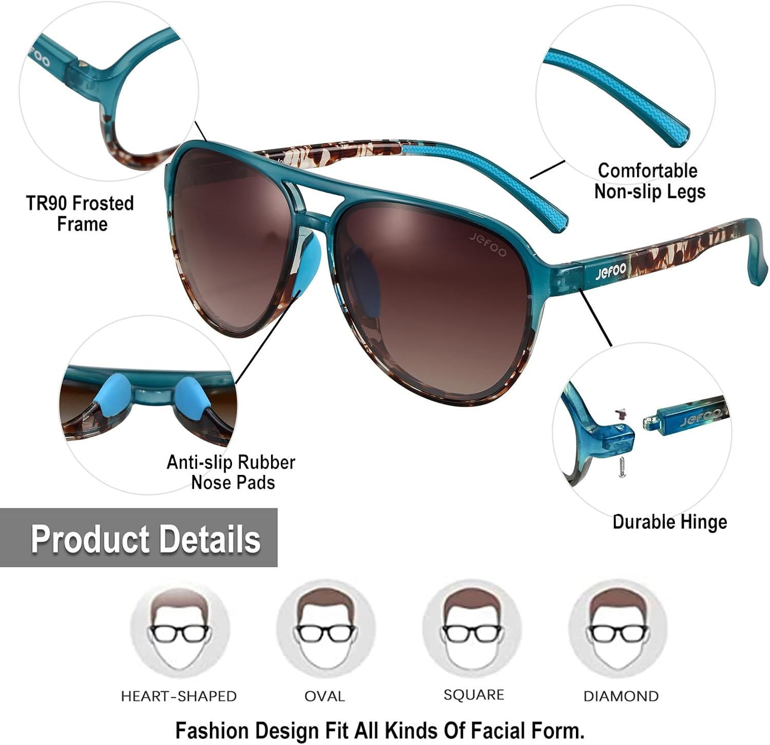 Polarized Aviator Sunglasses for Women Men Retro Trendy Sports Sunglasses for Outdoor UV400 Protection