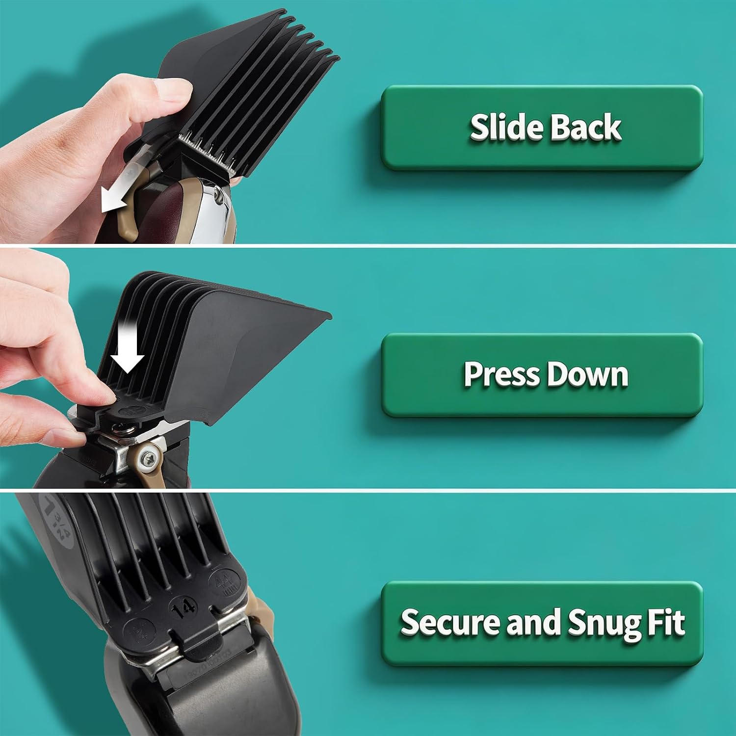 Clipper Guards Set 16 14 12 10 Compatible with Most Wahl Clippers, Clipper Guides Replacement - 1.25" to 2", 4 Piece