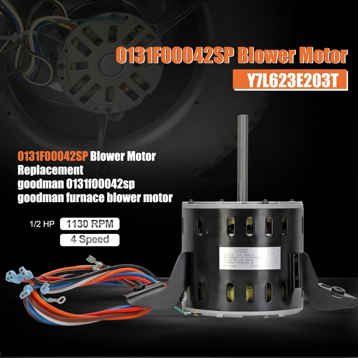 0131F00042SP Blower Motor, Replaces Goodman 0131F00042SP