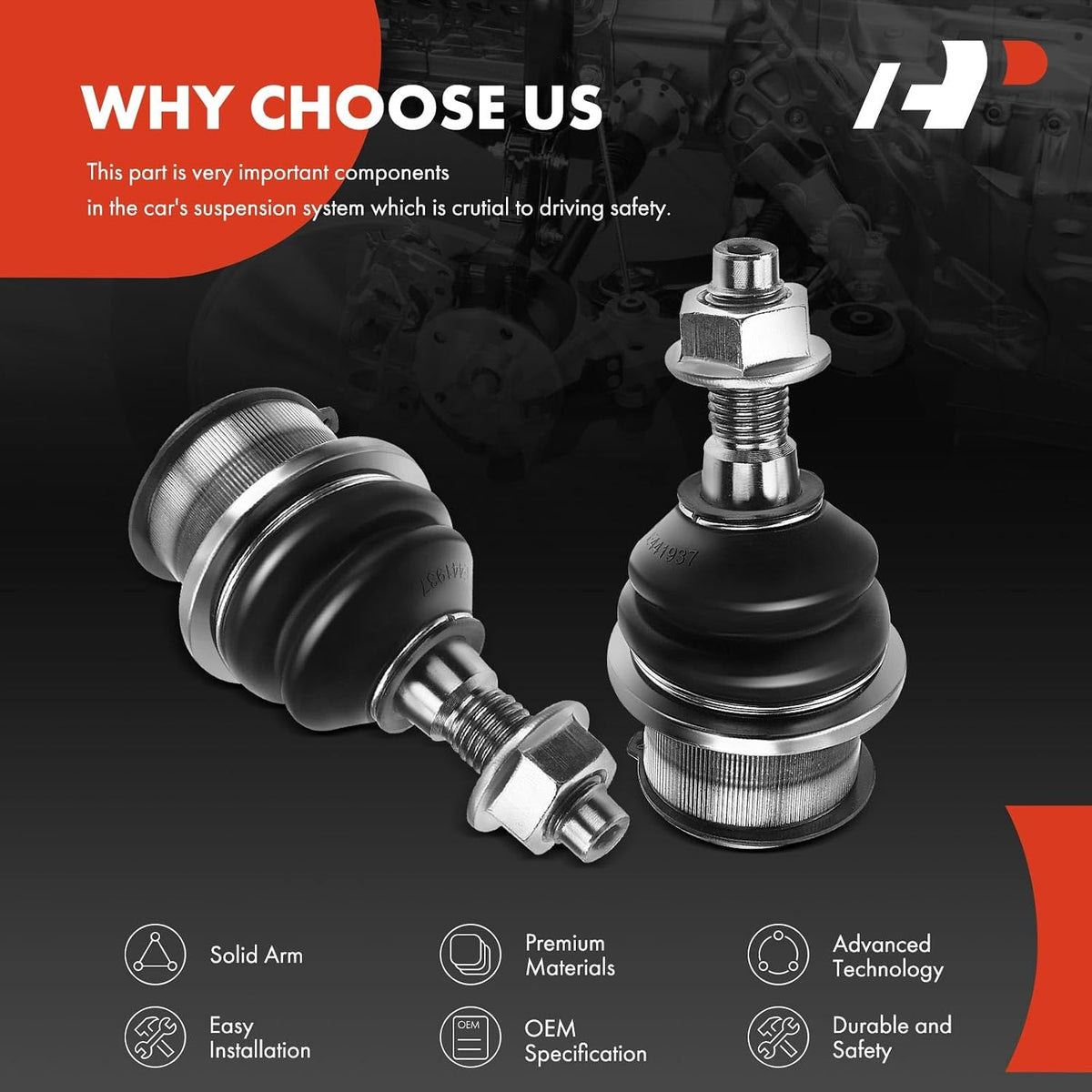 A-Premium Front Lower Ball Joint, Compatible with Ford, Lincoln