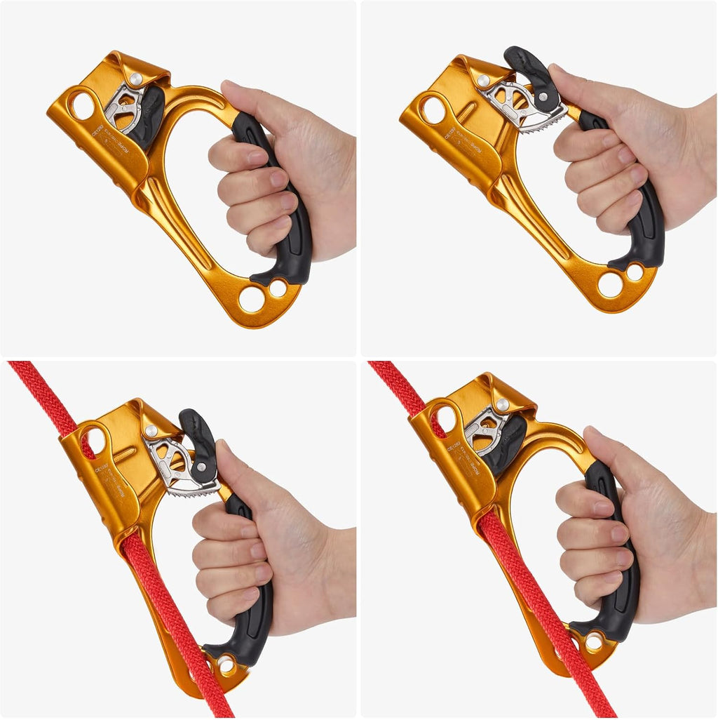 Hand Ascender, Rock Climbing Tree Arborist Rappelling Gear Equipment Rope Ascender Rope Clamp for 10~13MM Rope