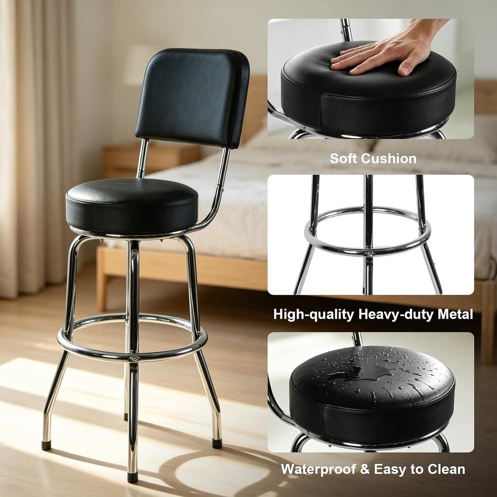 Swivel Bar Stool with Backrest