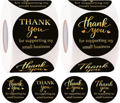 Thank You Stickers - 1000Pcs 1.5'' Thank You Stickers Small Business