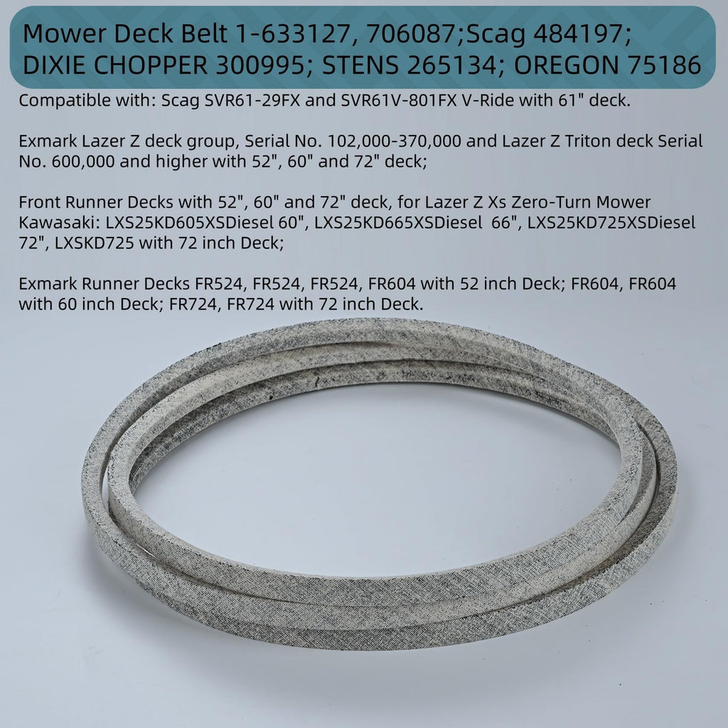 Holdly 1-633127 Deck Belt 5/8 x 146, Mower Belt for Exmark