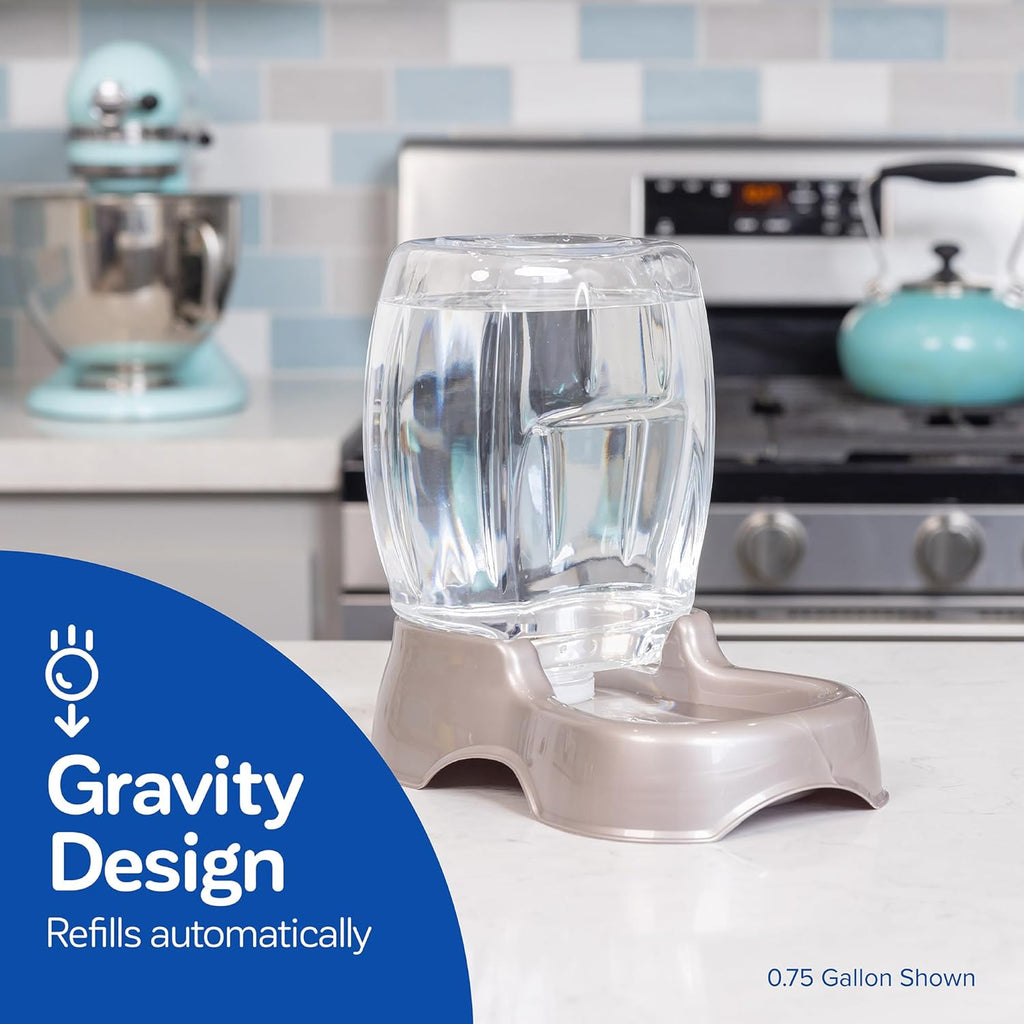 Pet Cafe Cat and Dog Water Dispenser Extra Small Water Bowl for Kittens and Puppies, USA Made, 0.25 GAL, 7.3"H, Pearl