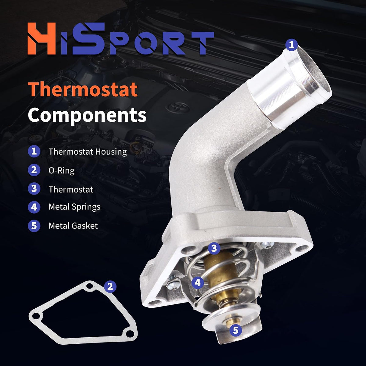 HiSport Thermostat Housing Assembly Compatible with Nissan Infiniti