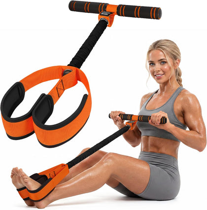 Multifunction Pedal Resistance Band with Handle, Upgraded Exercise Equipment with Soft Foot Pedal for Sit Up &