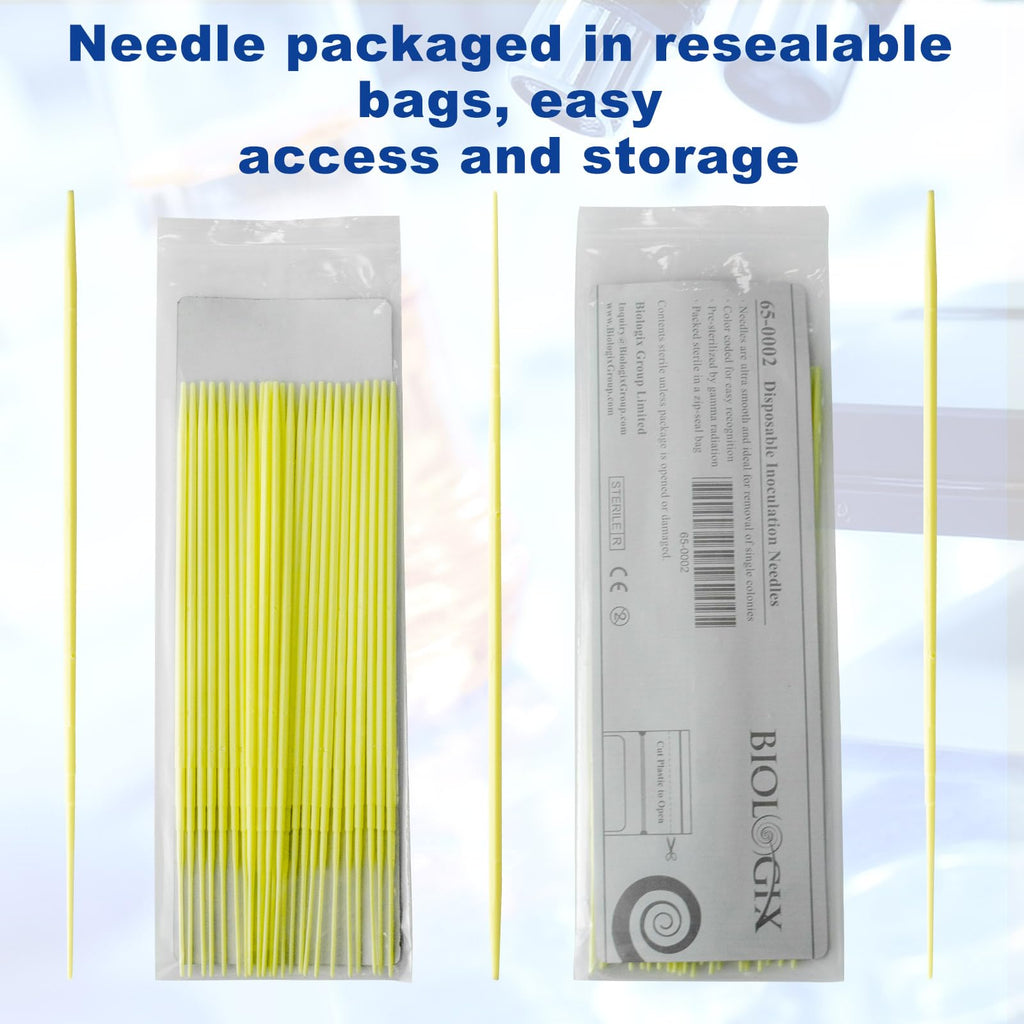 Biologix 25PCS Disposable Inoculating Needles, Gamma Sterilization, Inoculation Needle, Polystyrene, Use for Removal