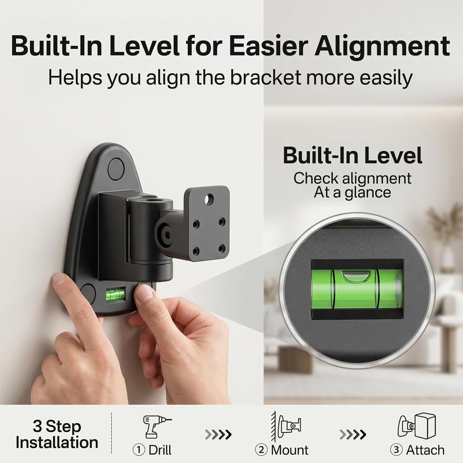 Heavy-Duty Speaker Wall Mounts for Roku Wireless Speaker Mount - Tilt & Swivel Adjustable Speaker Mounting Brackets